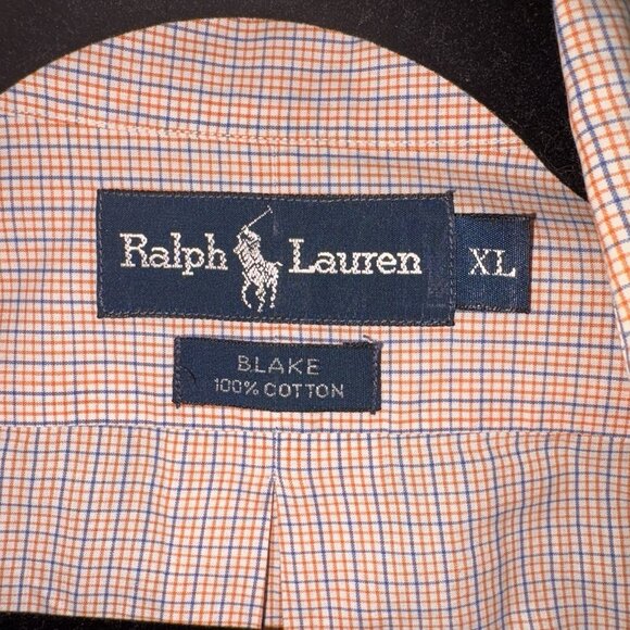 Ralph Lauren Blake Shirt Men's Size XL 100% Cotton Button Up Pastels Plaid - Picture 5 of 8